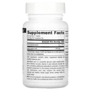 Source Naturals Alpha Lipoic Acid 100 mg 120 Tablets 021078001553