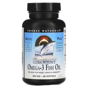 Source Naturals Arctic Pure Omega-3 Fish Oil Ultra Potency 850 mg 60 viên 021078020134