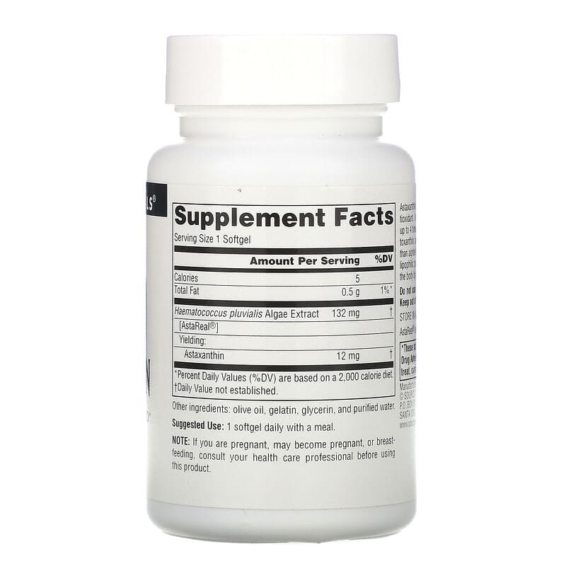 Source Naturals Astaxanthin 12 mg 60 Softgels 8 Thành phần vi chất Source Naturals Astaxanthin 12 mg 60 viên 021078026891
