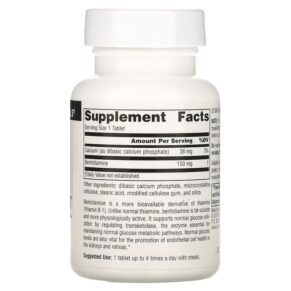 Source Naturals Benfotiamine 150 mg 60 Tablets 021078019060