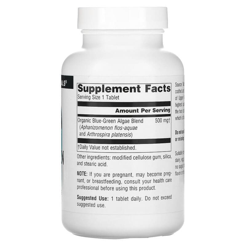 Source Naturals Blue-Green Algae 500 mg 200 Tablets 8 Thành phần vi chất Source Naturals Blue-Green Algae 500 mg 200 viên 021078001737