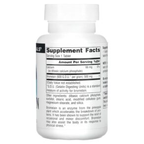 Source Naturals Bromelain 600 GDU/g 500 mg 120 Tablets 021078009078