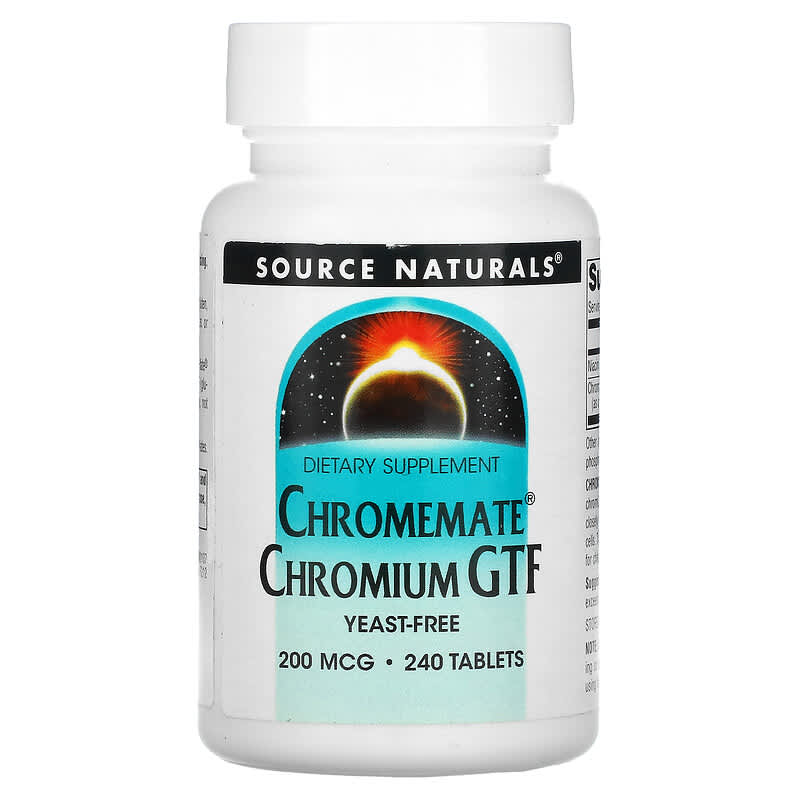 Source Naturals Chromemate Chromium GTF 200 mcg 240 Tablets 1 Source Naturals Chromemate Chromium GTF 200 mcg 240 viên 021078001072