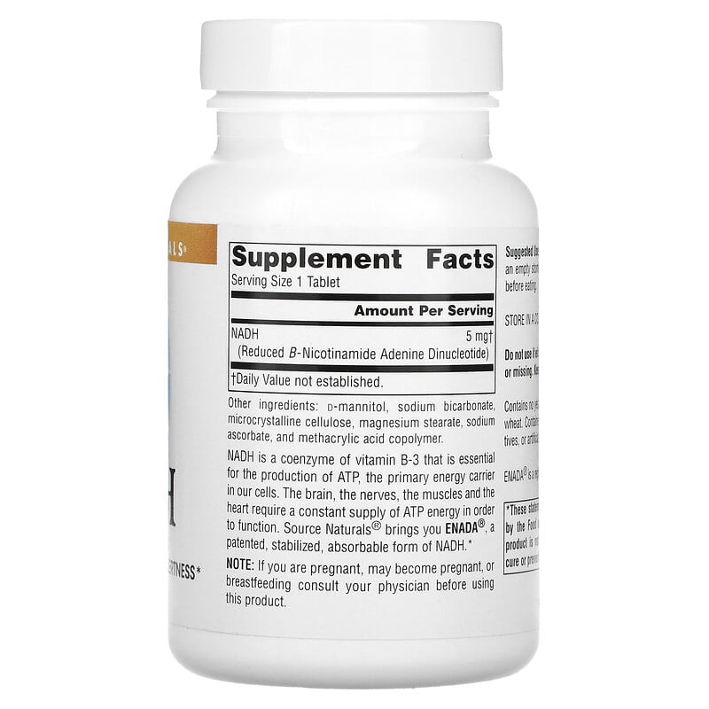 Source Naturals ENADA NADH 5 mg 30 Tablets 8 Thành phần vi chất Source Naturals ENADA NADH 5 mg 30 viên 021078012498