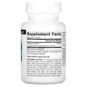 Source Naturals Glucosamine Sulfate Sodium Free 500 mg 60 Capsules 021078015901