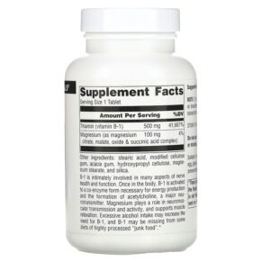 Source Naturals High Potency B-1 500 mg 100 Tablets 021078008880