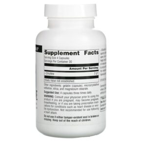 Source Naturals L-Citrulline 125 mg 120 Capsules 021078020059