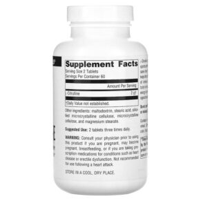 Source Naturals L-Citrulline Free-Form 1.000 mg 120 Tablets 021078020240