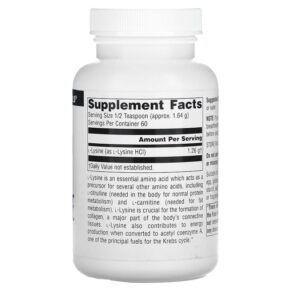 Source Naturals L-Lysine Powder 3.53 oz (100 g) 021078001355