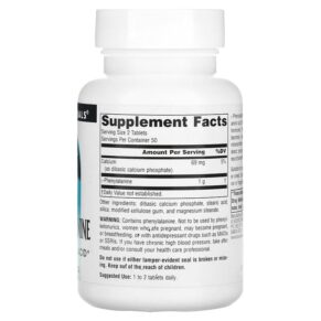 Source Naturals L-Phenylalanine 250 mg 100 Tablets 021078001614