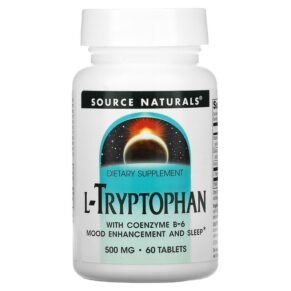 Source Naturals L-Tryptophan + Coenzyme B-6 500 mg 60 viên 021078019879