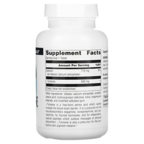 Source Naturals L-Tyrosine 500 mg 100 Tablets 021078001904
