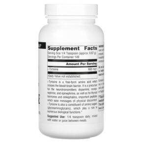 Source Naturals L-Tyrosine Free-Form Powder 3.53 oz (100 g) 021078001874