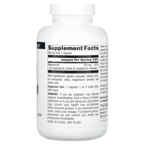 Source Naturals Magnesium Citrate 133 mg 180 Capsules 021078021001