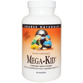 Source Naturals Mega-Kid Multi-Vitamin Natural Berry Flavors 60 bánh 021078017943