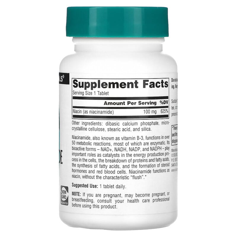 Source Naturals Niacinamide B-3 100 mg 250 Tablets 8 Thành phần vi chất Source Naturals Niacinamide B-3 100 mg 250 viên 021078005049