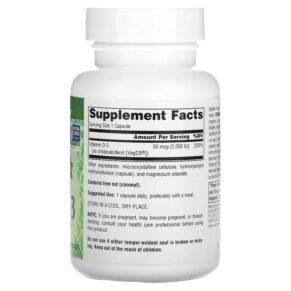 Source Naturals Non-GMO Vitamin D-3 50 mcg (2.000 IU) 120 Vegan Capsules 021078028956