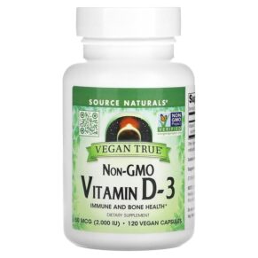 Source Naturals Non-GMO Vitamin D-3 50 mcg (2.000 IU) 120 viên 021078028956