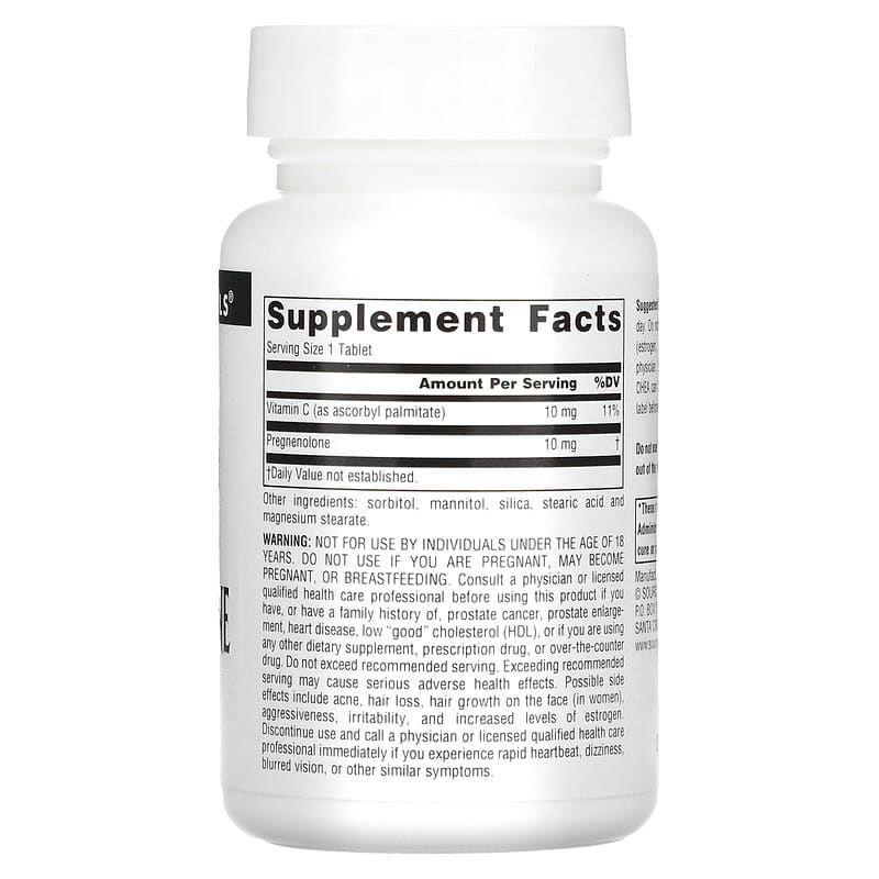Source Naturals Pregnenolone 10 mg 120 Tablets 8 Thành phần vi chất Source Naturals Pregnenolone 10 mg 120 viên 021078007173
