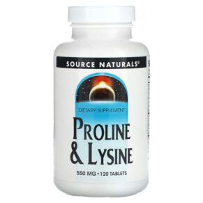Source Naturals Proline & L-Lysine 550 mg 120 viên 021078007586