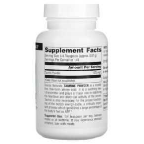 Source Naturals Taurine Powder 3.53 oz (100 g) 021078001669