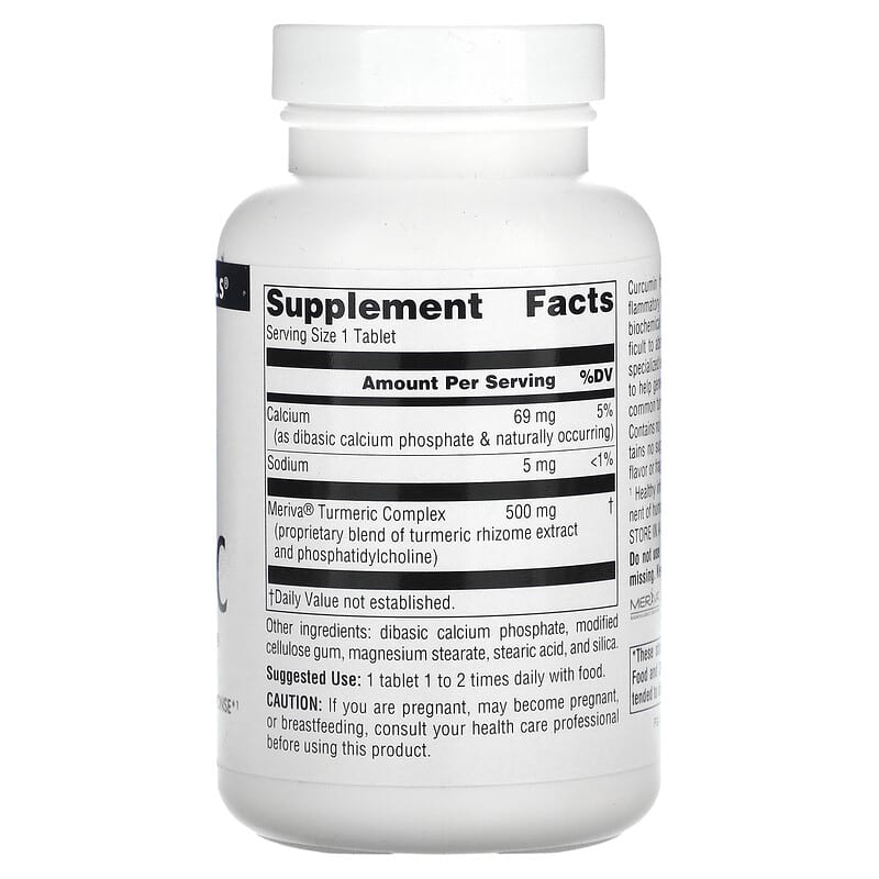 Source Naturals Turmeric with Meriva 500 mg 120 Tablets 8 Thành phần vi chất Source Naturals Turmeric + Meriva 500 mg 120 viên 021078024217