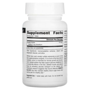 Source Naturals Vanadyl Sulfate 10 mg 100 Tablets 3 Source Naturals Vanadyl Sulfate 10 mg 100 Tablets 021078017479