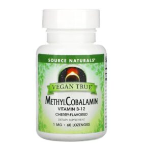 Source Naturals Vegan True MethylCobalamin Vitamin B-12 Cherry 1 mg 60 viên 021078025764