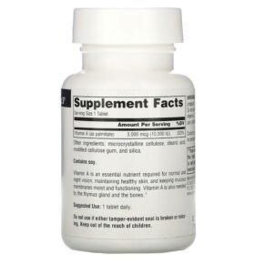 Source Naturals Vitamin A 10.000 IU 100 Tablets 021078008286