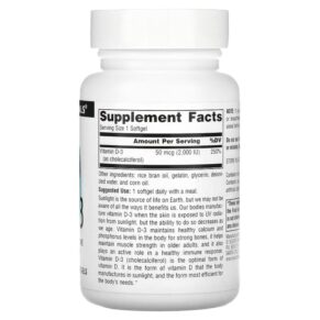 Source Naturals Vitamin D-3 50 mcg (2.000 IU) 200 Softgels 021078022374