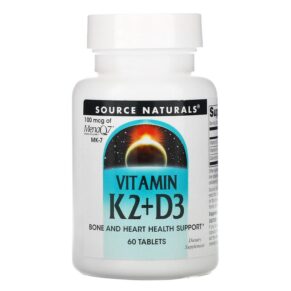 Source Naturals Vitamin K2 + D3 60 viên 021078019220