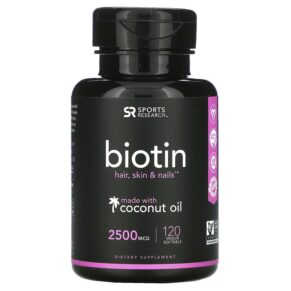 Sports Research Biotin + Coconut Oil 2.500 mcg 120 viên 023249011798