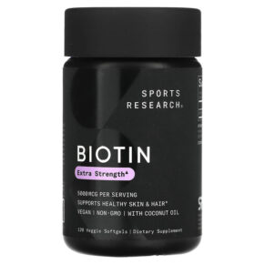 Sports Research Biotin + Coconut Oil 5.000 mcg 120 viên 023249090007