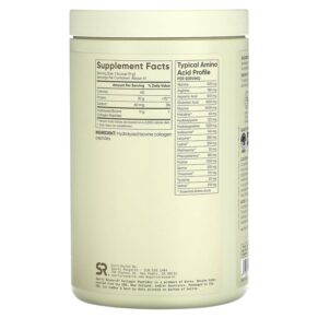 Sports Research Collagen Peptides Hydrolyzed Type I & III Collagen Unflavored 16 oz (454 g) 023249010180