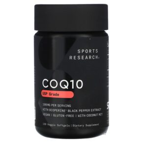 Sports Research CoQ10 USP Grade + Bioperine 100 mg 120 viên 023249011354