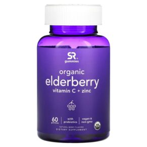 Sports Research Organic Elderberry Vitamin C + Zinc Natural Berry 60 viên 023249013495