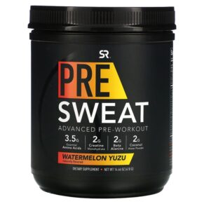 Sports Research Pre-Sweat Advanced Pre-Workout Watermelon Yuzu 14.46 oz (410 g) 023249013082