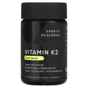 Sports Research Vitamin K2 Plant-Based 100 mcg 60 viên 023249004394