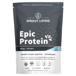 Sprout Living Epic Protein Organic Plant Protein + Superfoods Real Sport 1 lb (456 g) 852457007749