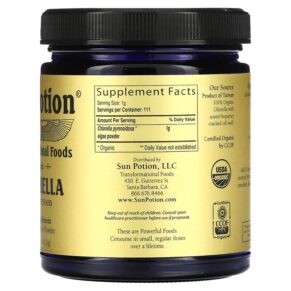 Sun Potion Chlorella Powder Organic 3.9 oz (111 g) 3 Sun Potion Chlorella Powder Organic 3.9 oz (111 g) 850001146050