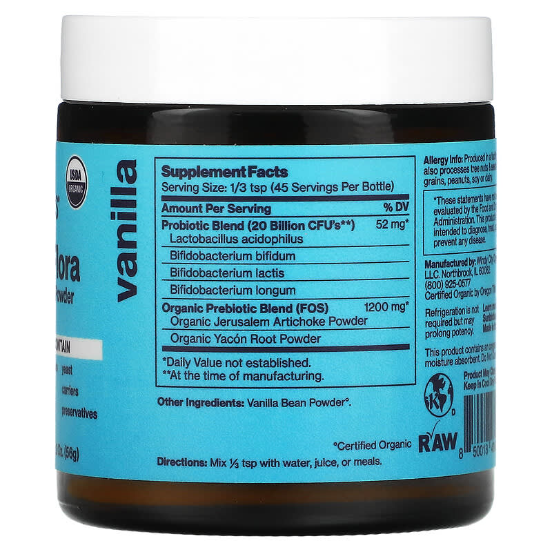 Sunbiotics Friendlier Flora Probiotic & Prebiotic Powder Vanilla 2 oz (56 g) 8 Thành phần vi chất Sunbiotics Friendlier Flora Probiotic & Prebiotic Powder Vanilla 2 oz (56 g) 850018464956