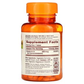 Sundown Naturals B-12 500 mcg 200 Tablets 030768126087