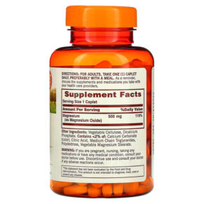 Sundown Naturals Magnesium 500 mg 180 Coated Caplets 030768301736