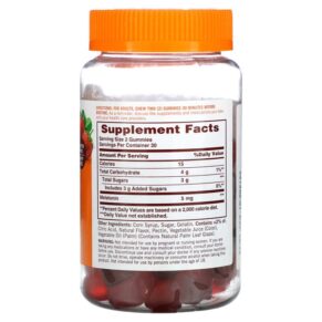 Sundown Naturals Melatonin Gummies Strawberry 2.5 mg 60 Gummies 030768535032