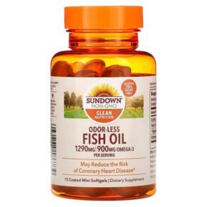 Sundown Naturals Odor-Less Fish Oil 645 mg 72 Coated viên 030768186739