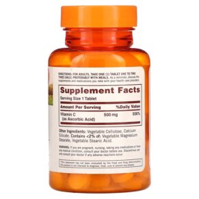 Sundown Naturals Vitamin C 500 mg 100 Tablets 030768005177