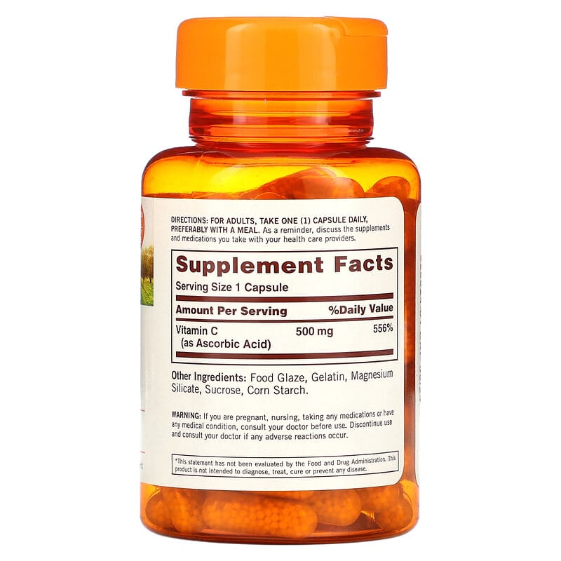Sundown Naturals Vitamin C Timed Release 500 mg 90 Capsules 8 Thành phần vi chất Sundown Naturals Vitamin C Timed Release 500 mg 90 viên 030768905262