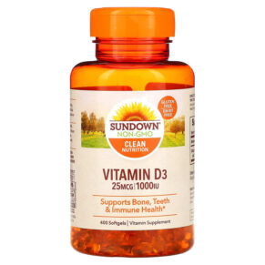 Sundown Naturals Vitamin D3 25 mcg (1.000 IU) 400 viên 030768199951