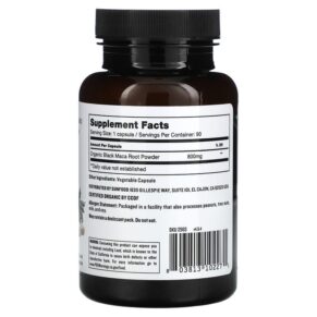 Sunfood Black Maca 800 mg 90 Capsules 803813102271