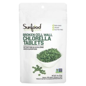 Sunfood Broken Cell Wall Chlorella 250 mg 228 2 oz (57 g) 803813010620